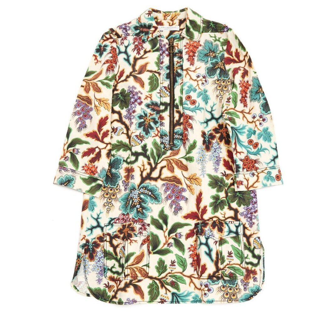 Philosophy di Lorenzo Serafini Floral Linen Silk Mini Dress 40 4